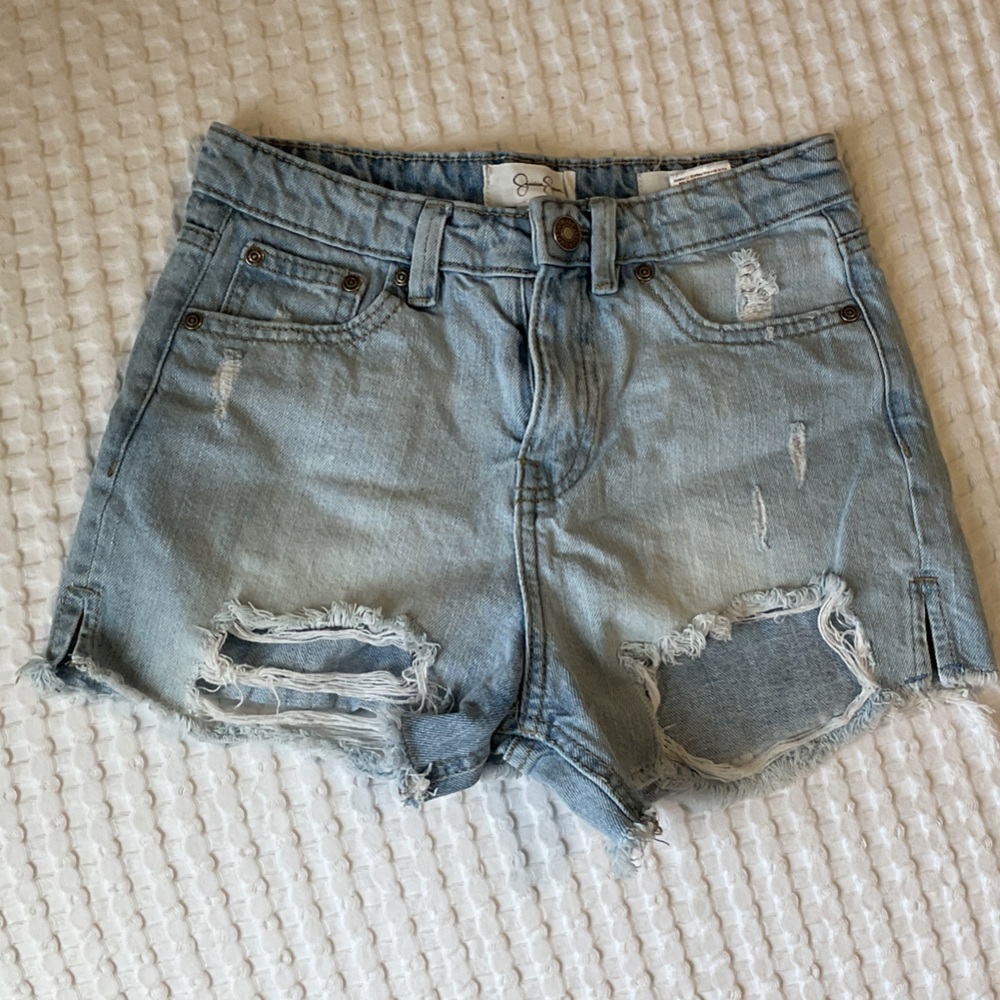 Jessica Simpson~ Distressed Light Blue wash Jean Shorts